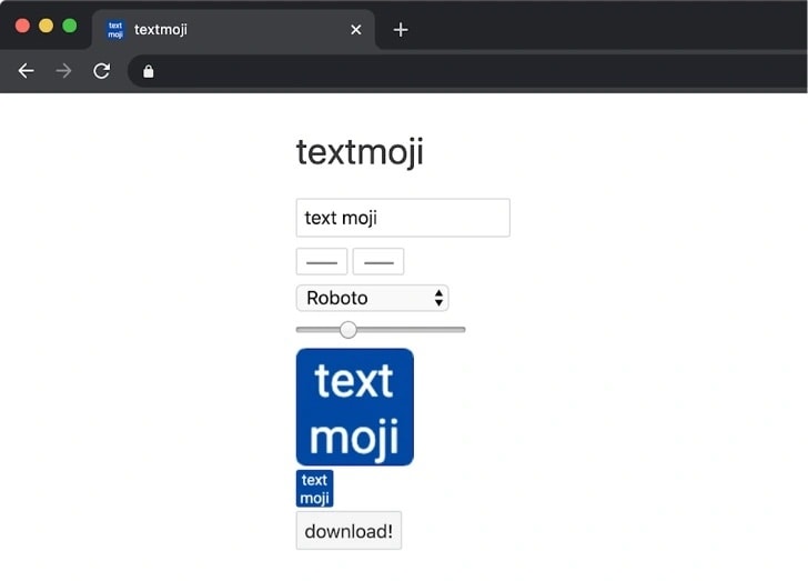 Textmoji v0.1, in sore need of a product designer